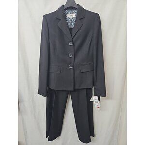 Le Suit Women's Pants Blazer Jacket Size 6 Black Fully Lined Career Office NWT